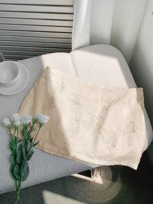 Comfortcana Women's White Embroidered Elegant Pencil Skirt For Commuting - Apricot - View 7