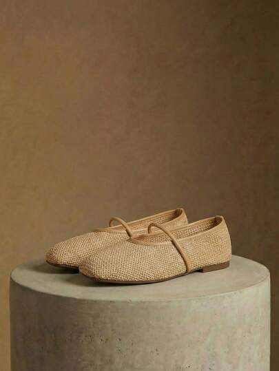 Styleloop Pantofi damă, stil de sărbătoare, pantofi țesuti, curea cu tăiței, pantofi plați pentru femei, stil de sărbătoare, ținute boho, stil retro american, stil boem, stil occidental, ținute de festival de muzică, ținute de petrecere, pantofi plați pentru femei