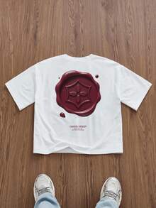 SWAVVY Men's Screen Printed White Short Sleeve T-Shirt - White - View 1