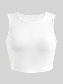 SHEIN 三件套少女时尚运动套装 - 黑色条纹复古字母印花宽松外套衬衫、白色修身吊带背心、黄色短裤 - 淡紫色 - 查看 5