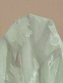 Aveloria Rosie French Design Luxury Elegant Burn-Out Camisole Tie-Up Waist Flared Sleeveless Dress - Green - View 3