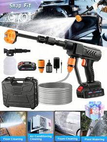 Máy rửa xe áp lực cao không dây 1 mảnh, máy rửa xe điện cầm tay, súng rửa xe áp lực cao cầm tay - Nhiều màu - Xem 1