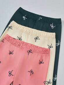 SHEIN Tween Girls' Casual Butterfly Print Leggings, Versatile For Daily Wear - Multicolor - View 3