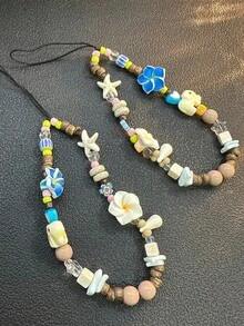 Ins Style Island Sweetheart Phone Lanyard, Camera Strap Beaded Pendant, Random Color Beads - Multicolor - View 9