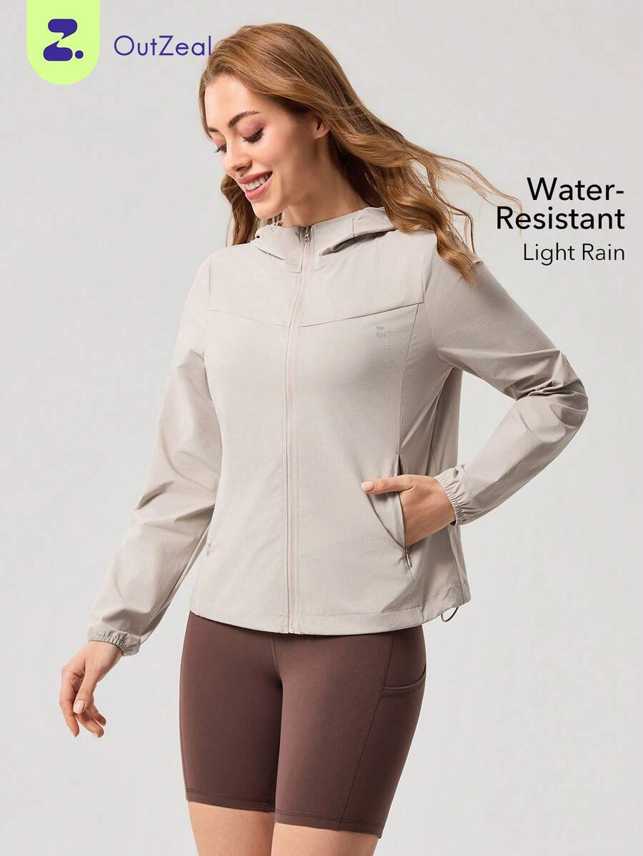 OutZeal Women Outdoor Pants Running Gym Water-Resistant Lightweight Packable Tops - Khaki - View 1