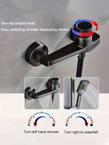 现代壁挂式瀑布浴缸龙头，三孔隐藏式阀门，内置水箱，经久耐用，易于清洁，适用于浴缸、淋浴和浴室洗手盆。 - 彩色 - 查看 4