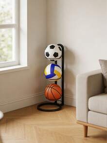 Factory Direct Three-Layer Round-Bottom Iron Basketball Rack, Three-Layer Basketball Storage Rack - Multicolor - View 5