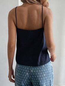 DAZY 夏季女士休闲性感吊带背心 - 藏蓝色 - 查看 3