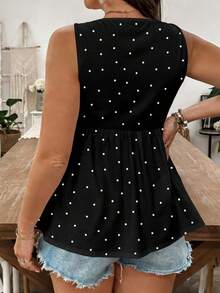 SHEIN LUNE Áo kiểu chấm bi dáng rộng dành cho nữ, thích hợp mặc đi chơi và hẹn hò. - Nhiều màu - Xem 2