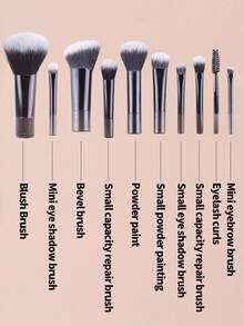 10支装便携旅行眼影刷套装，黑色，化妆刷套装，化妆刷套装，化妆刷套装，全套化妆刷，化妆刷套装，全套化妆套装，化妆刷套装，化妆刷套装，化妆刷套装，化妆礼盒，套装，赠品，专业化妆刷，全套化妆刷 - 黑色 - 查看 11