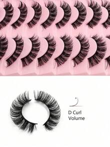 20 Pairs Fluffy Wispy Full Strip Lashes - D Curl Faux Mink Lashes For Long-Lasting, Natural-Looking Eyelashes Strip Lashes, Lashes, Eyelashes, Fake Lashes - Black - View 13