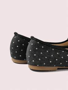 CUCCOO DOLLMOD Small Bow Cute Women's Flat Shoes - Black - View 4
