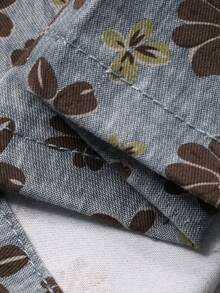 DAZY Bộ đồ denim thường ngày dành cho nữ, gồm áo tank top không tay cổ tròn in họa tiết toàn thân và quần dài. - Rửa trung bình - Xem 8