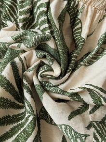 Ceyna 大码女式绿色碎花短裙 热带风情连衣裙 女式夏季连衣裙 女式夏威夷连衣裙 绿色树叶印花连衣裙 度假装扮 女式热带连衣裙 - 綠色 - 查看 8