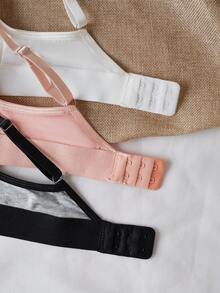 3pcs Girls' Basic Bras, Minimalist Daily Wear, 3 Colors - Multicolor - View 5