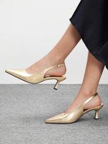 CUCCOO BIZCHIC Women's Elegant Sexy Gold Pointed Toe High Heel Pumps For Christmas Spring Shoes - Gold - View 6