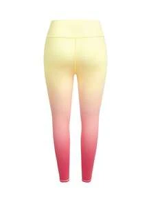 Cheerettes Women's Ombre High Waist Casual Fitness Leggings - Pale Yellow - View 2