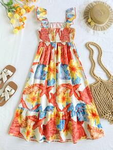 Travachic KIDS 少女度假休闲碎花短袖中长连衣裙 - 彩色 - 查看 3