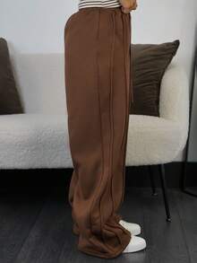 SAYEHFBABY 休闲灰色宽松直筒裤 - 棕色 - 查看 5