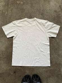 Women's Casual Cherry Blossom Print Round Neck T-Shirt, Summer - White - View 2
