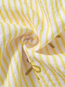 SHEIN ChillGRL Gaun Tanpa Lengan Motif Bunga Lembut untuk Remaja Putri - Kuning - View 5