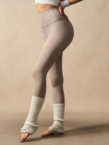 VARSIVA Solid Color High Waist Seamless Leggings - Volcanic Gray - View 6