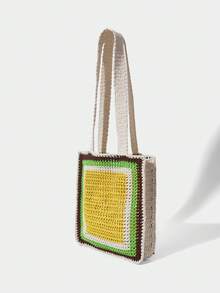 SHECARRY 时尚精致的手工编织女士单肩包 - 彩色 - 查看 3