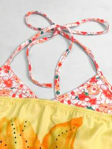 Franclia 这款女士橙色二合一印花吊带背心性感十足，充满Y2K风格，适合海岛、海滩、度假、音乐节和派对等场合。 - 彩色 - 查看 7