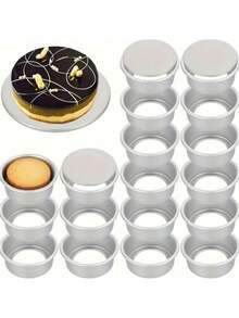 4/6pcs Round Cake Mold, Round Baking Pan, Removable Bottom, Aluminum Non-Stick Chiffon Cake Mold, Heat-Resistant, Sturdy And Durable, Suitable For Kitchen Baking Tools For Family Gatherings, Birthdays, Weddings And Mother'S Day Celebrations. - Multicolor - View 3