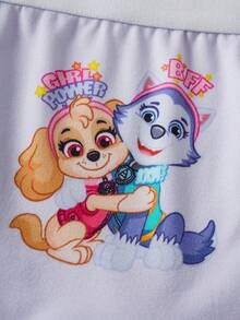 SHEIN | PAW Patrol Calzones elásticos con estampado de dibujos animados para niñas - Rosa - Ver 3