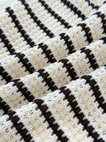 SHEIN Tween Girl Knit Striped Jacquard Bow Camisole & Shorts Set - Multicolor - View 7