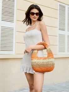 Viva Strut Bolso de hombro casual y versátil de estilo bohemio para mujer - Naranja - Ver 6