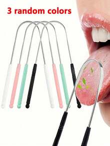 Bộ 3 dụng cụ cạo lưỡi hình chữ U dành cho người lớn, dụng cụ chăm sóc răng miệng trị hôi miệng, quà tặng vệ sinh cá nhân khi đi du lịch và tại nhà. - Nhiều màu - Xem 16