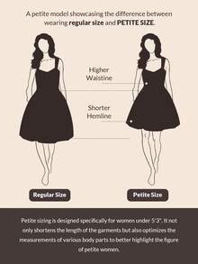 SHEIN PETITE 女士时尚优雅通勤百搭雪纺拼接A字褶裙，夏季 - 白色 - 查看 7