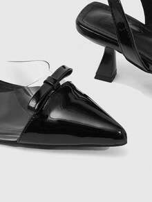 CUCCOO SZL Fashionable Sexy Jelly Strap Bowknot High Heel Sandals Spring Shoes - Black - View 6