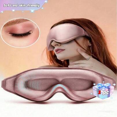 3D Sleep Eye Mask, 100% Blackout Eye Mask, Adjustable Size Eye Mask, Ultra Lightweight And Silky Soft Eye Mask, Sleep Aid Eye Mask, Suitable For Sleep, Night Travel, Nap, Office, School, Home, Travel, Meditation, Thick Eye Mask, Autumn And Winter Eye Mask, Essential For Autumn And Winter.
