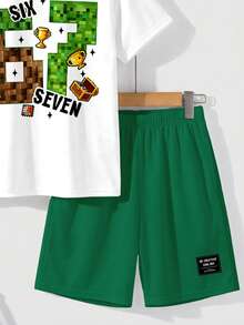Áo thun nam tuổi teen phong cách tối giản thường ngày, lấy cảm hứng từ thế giới thu nhỏ thời trang Y2K, thiết kế số 67, kiểu dáng thể thao, rộng rãi, thoải mái, cổ tròn, tay ngắn, phù hợp cho mùa xuân/hè. - trắng - Xem 6