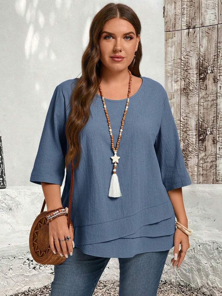 Plus Size Asymmetric Hem Green Country Shirts Fall Clothes Summer Tops   Summer Outfits Summer Clothes Spring Dress Spring Outfit Women Spring Clothing Beach Vacation Outfits For Women Vacation Dress Bohemian   Festival Outfits For Women Beach Outfits For Women  Country Style For Women Blue Top Blouse For Women Casual Plus Size Summer Tops