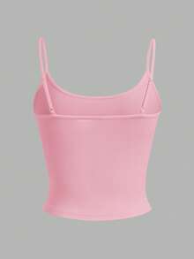 SHEIN EZwear 4件套女士紧身露脐休闲背心，粉色、蓝色、黄色、白色，适合夏季穿着 - 彩色 - 查看 10