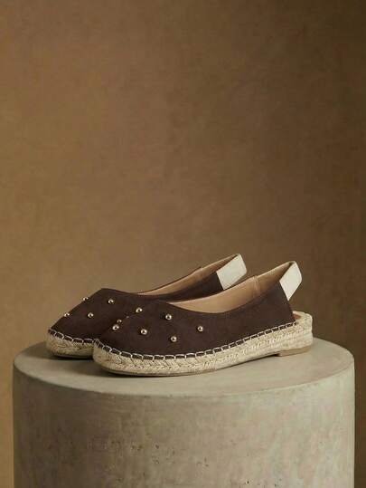 Styleloop Women's Wedge & Platform Slip-On Shoes, Woven Rope Vacation Beach Sandals, Suitable For Holiday Season & Spring/Summer, Bohemian Style, Backless Shoes