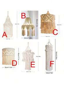 1PC Bohemian Style Tassel Pendant Decor Woven Rope Lampshade Cover Ceiling Light Fixture Decoration Charm Hanging Ornament For Living Room Bedroom Nursery Wedding Party Home Decor Accessory Handmade No Light Included - Ivory - View 13