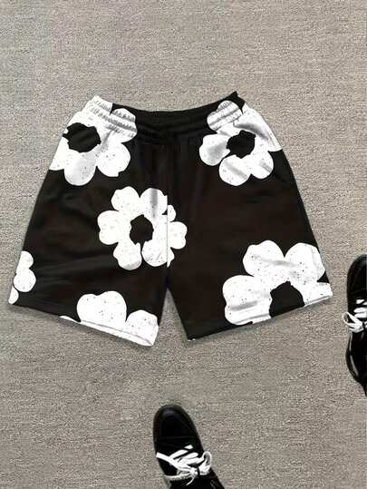 Glimmora 男士撞色印花休闲短裤