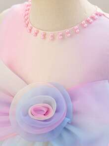 Glamorique Kids Robe de princesse en tulle pour filles, jupe bouffante, robe de demoiselle d'honneur pour anniversaire, costume de danse pour enfants - Rose bonbon - Voir 8