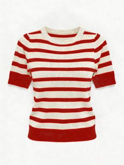 Camiseta casual de verano con estampado de rayas