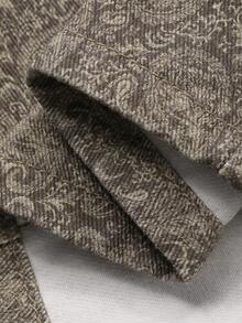 DAZY Falda vaquera casual de cintura regular, suelta y recta con estampado para uso diario - Marrón - Ver 8