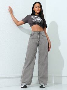 ICON Simple And Simple Women's Jeans For Everyday Wear - 深藍色 2 - 查看 5