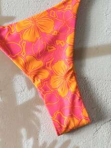 Swim Mod Women's Jacquard Fabric Ruched Bikini Bottom, Spring/Summer - Multicolor - View 4