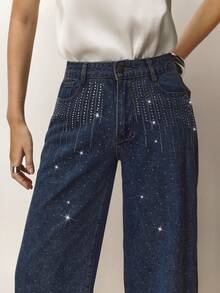 Daynim High Waist Wide Leg Jeans - Medium Wash - View 4