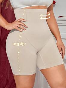 1pc Seamless High Waist Shaping Leggings - Beige - View 4