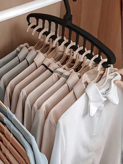 1/2 chiếc Móc treo quần áo đa năng tiết kiệm không gian, giá đựng quần áo bằng nhựa, móc treo quần áo gấp gọn di động tiện dụng cho du lịch, nhà cửa, chống trượt, có quai đeo vai, vật dụng thiết yếu hàng ngày